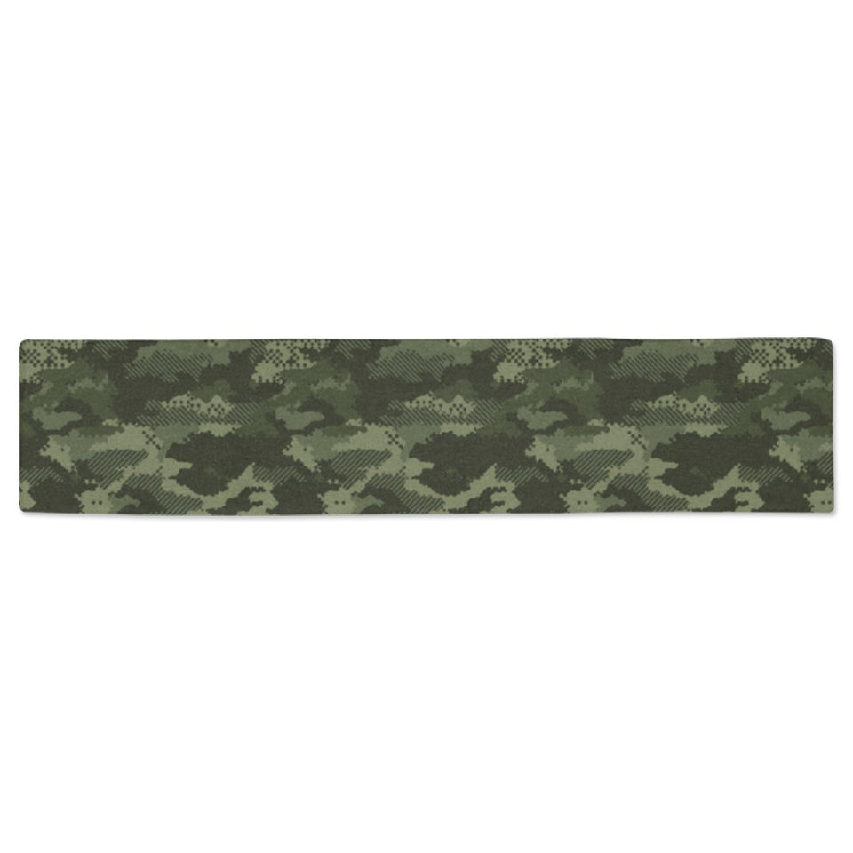 Digital Green camouflage pattern Table Runner