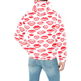 Lips Pattern Print Design 05 Men's Padded Hooded Jacket