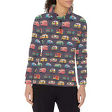 Camper Van Pattern Print Design 02 Women's Long Sleeve Polo Shirt