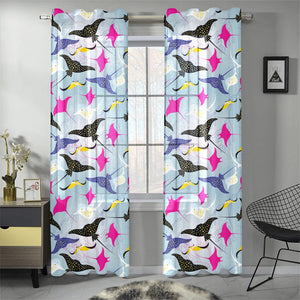 Stingray Pattern Print Design 01 Gauze Curtain