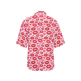 Lips Pattern Print Design 01 Women's All Over Print Hawaiian Shirt