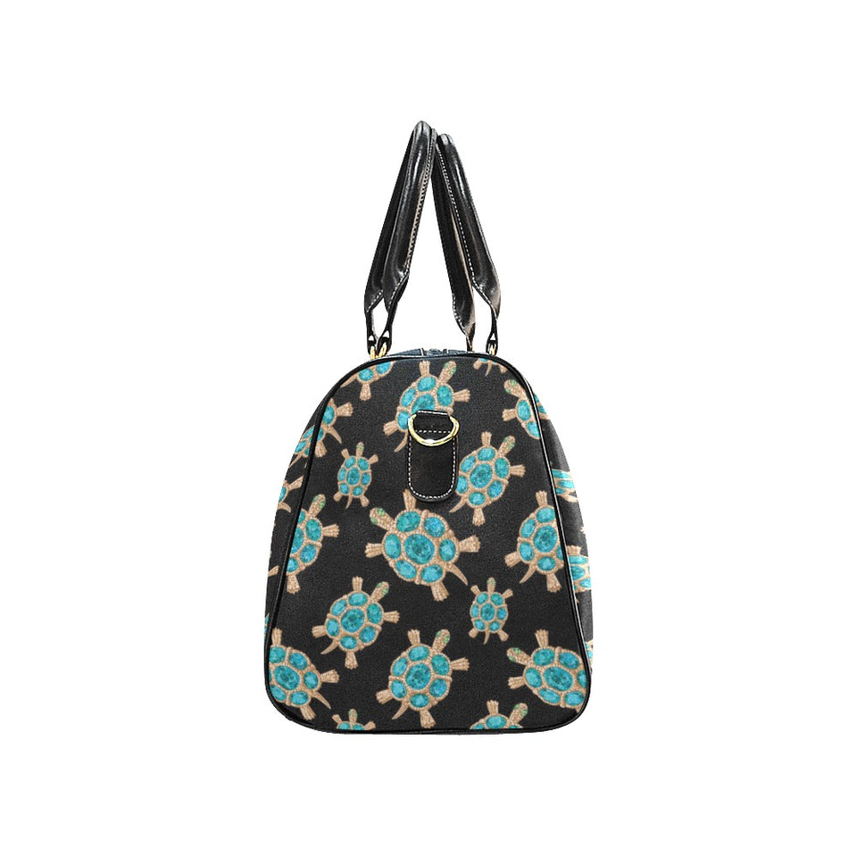 Sea turtle blue stone pattern Travel Bag