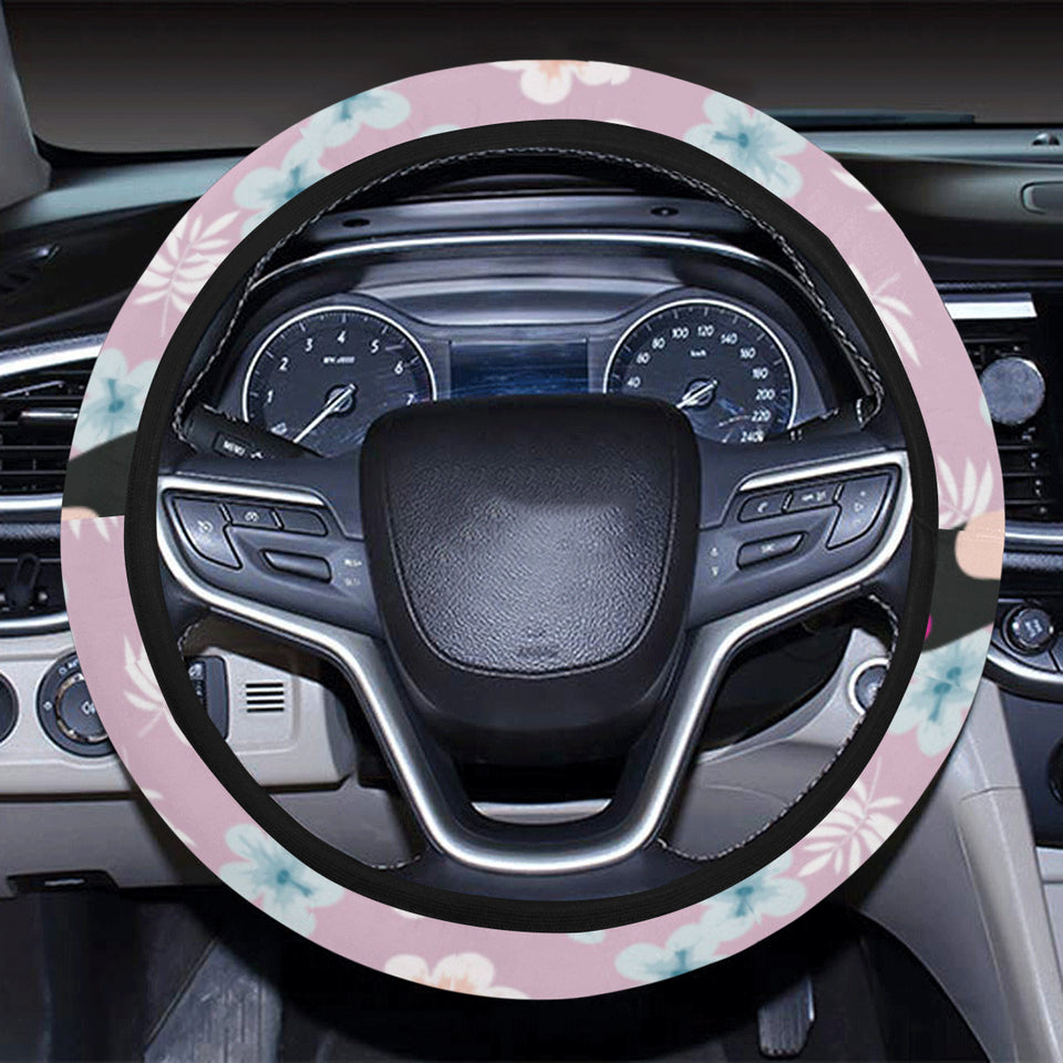 Beautiful toucan flower leaves Car Steering Wheel Cover
