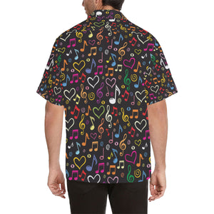 Music Notes Pattern Print Design 02 Men's All Over Print Hawaiian Shirt (Model T58)