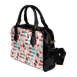 Red Blue guitar pattern Shoulder Handbag
