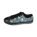 Cute rabbit pattern Men's Low Top Canvas Shoes Black