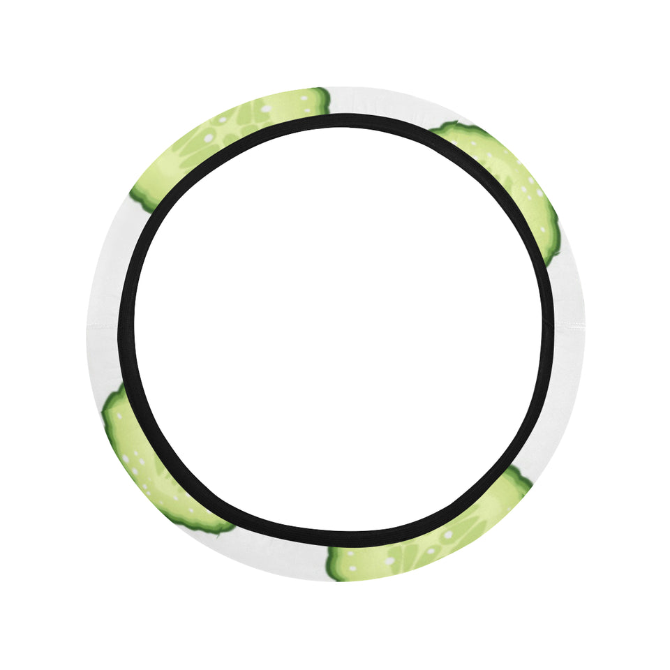Cucumber slices pattern Car Steering Wheel Cover