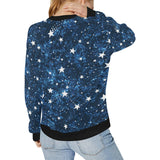 Night sky star pattern Women's Crew Neck Sweatshirt