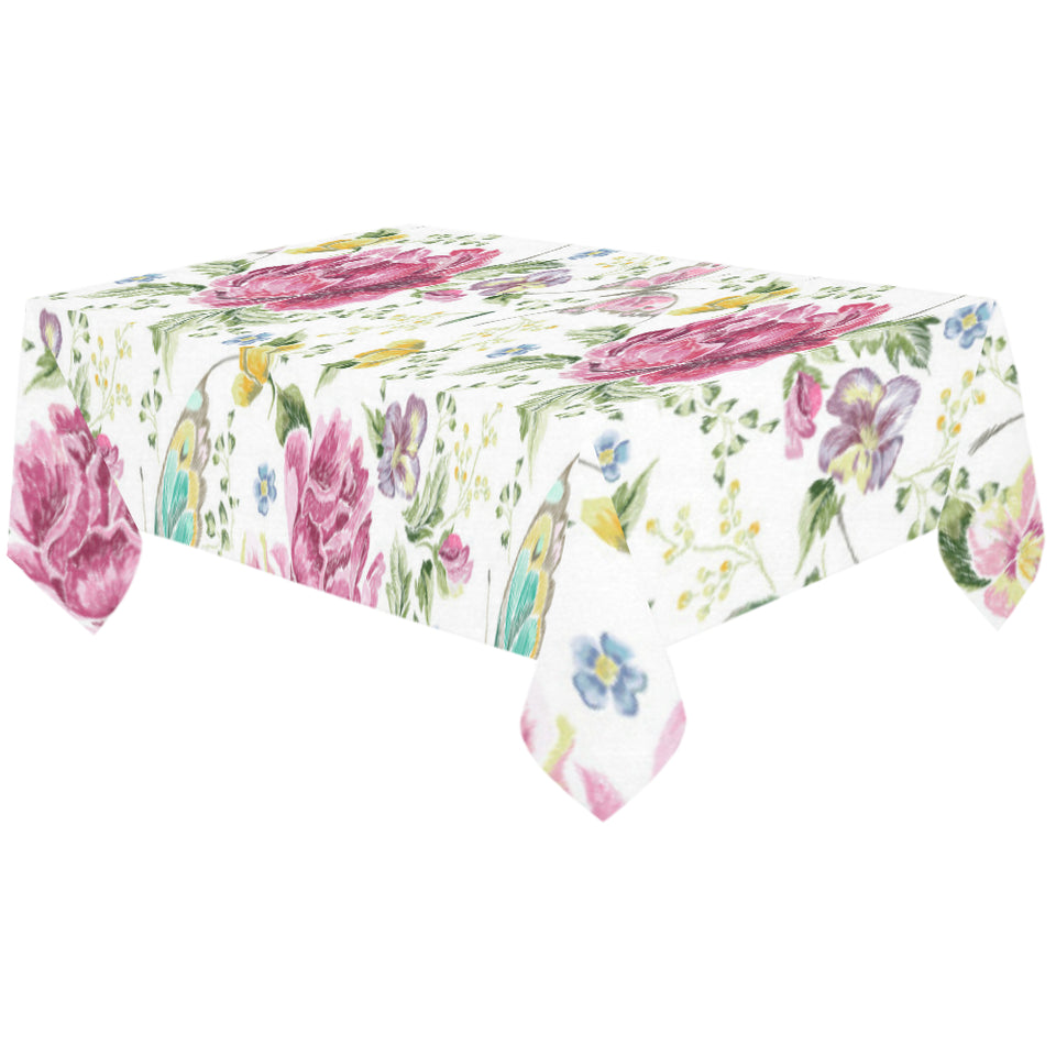Hand drawn butterfly rose Tablecloth