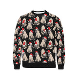 Christmas Pugs Santa_s red cap pattern Men's Crew Neck Sweatshirt