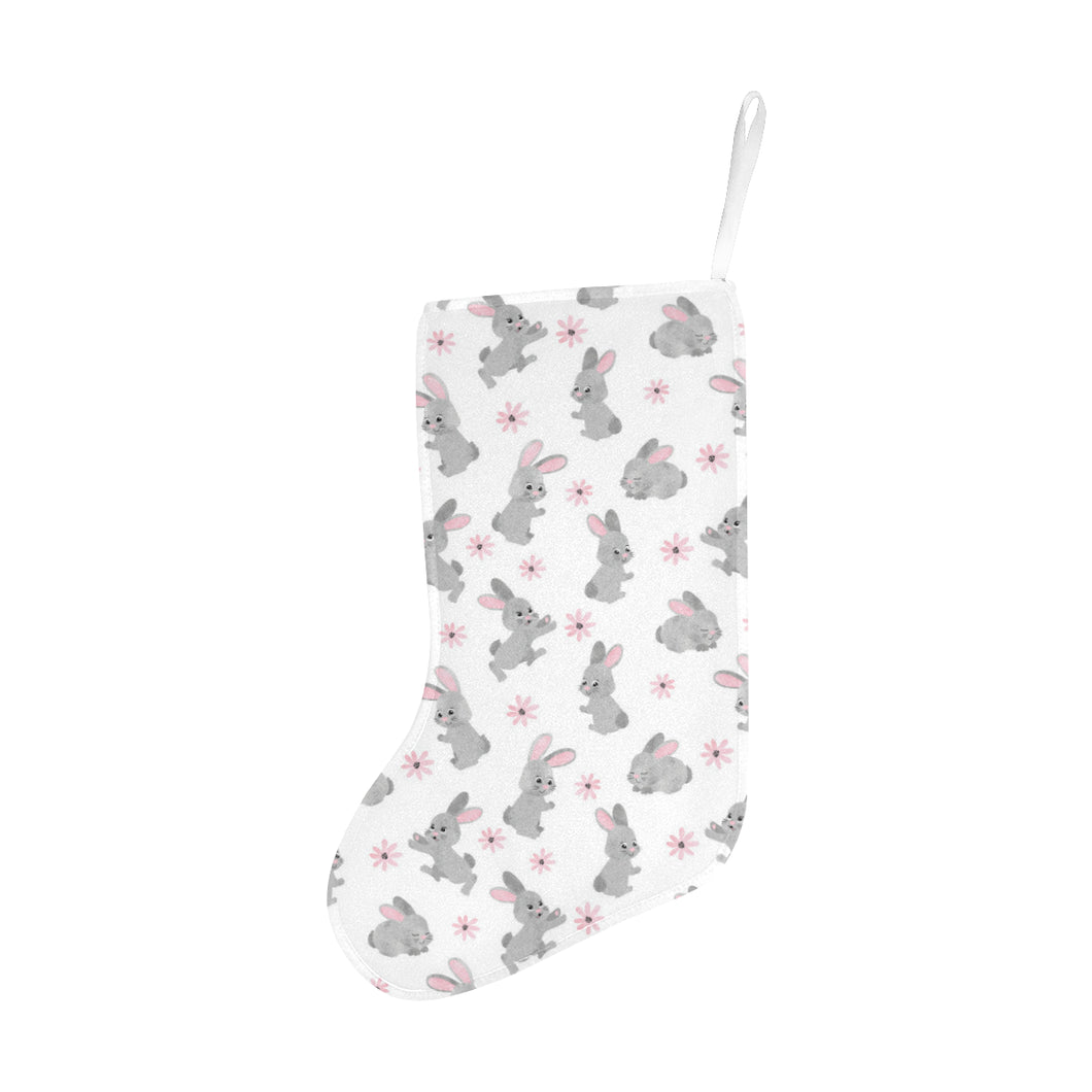 Watercolor cute rabbit pattern Christmas Stocking