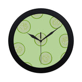 Cucumber pattern Elegant Black Wall Clock
