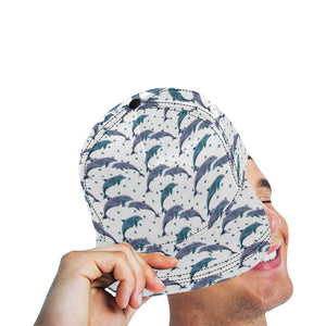 Dolphins pattern dotted background All Over Print Snapback Cap