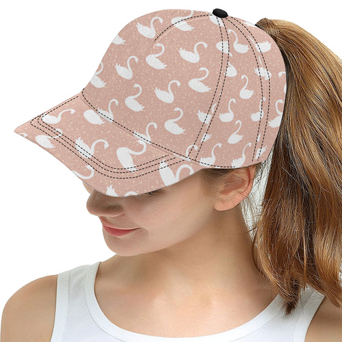 Swan flower light pink background All Over Print Snapback Cap