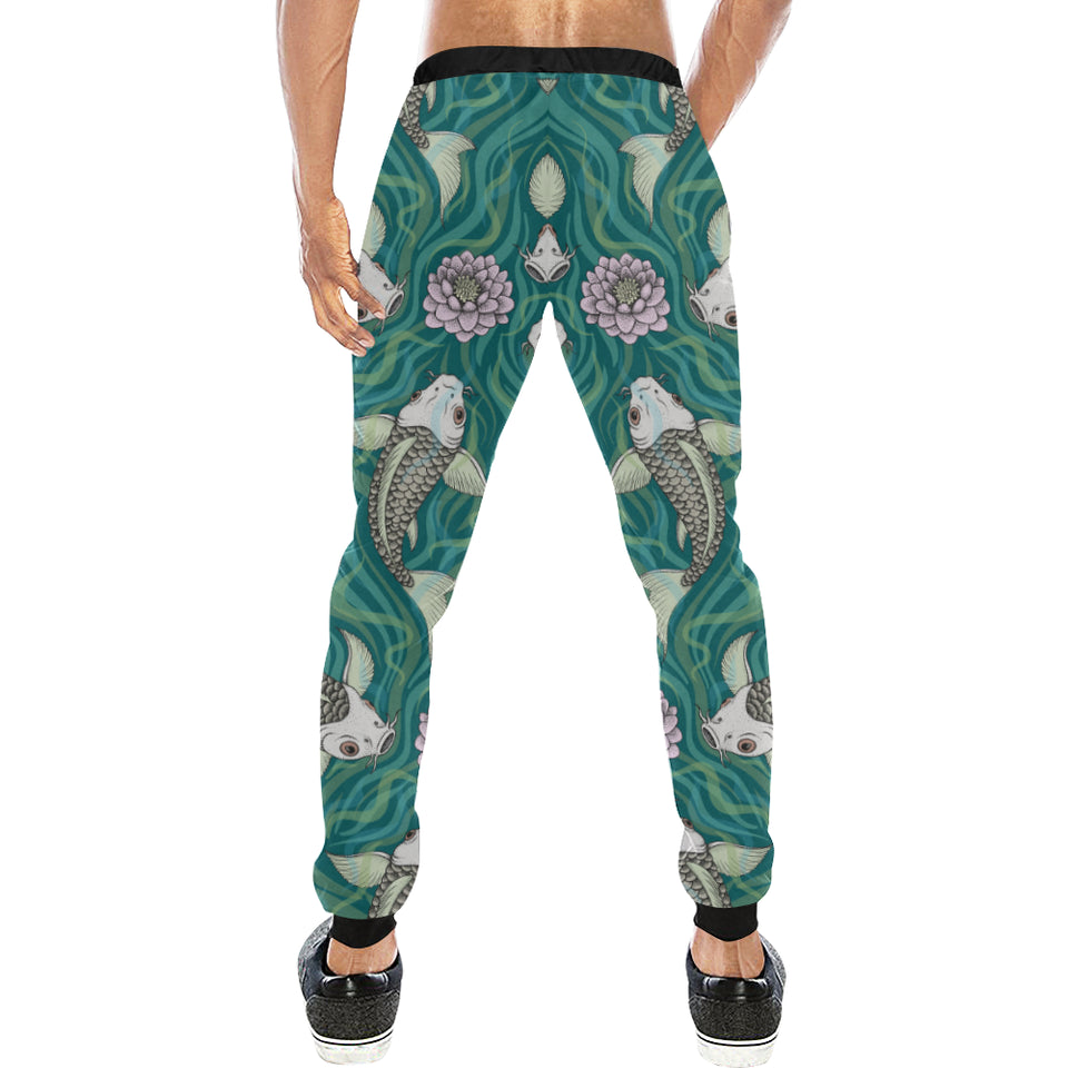 Koi Fish Carp Fish lotus pattern Unisex Casual Sweatpants