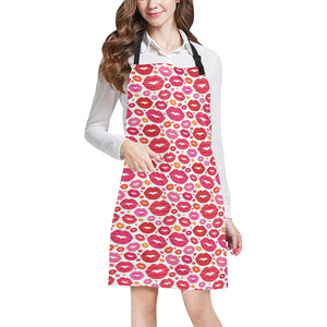 Lips Pattern Print Design 01 All Over Print Adjustable Apron