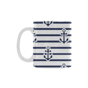 Anchor rope nautical  pattern Classical White Mug (Fulfilled In US)