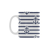 Anchor rope nautical  pattern Classical White Mug (Fulfilled In US)