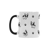 Cute french bulldog paw pattern Morphing Mug Heat Changing Mug