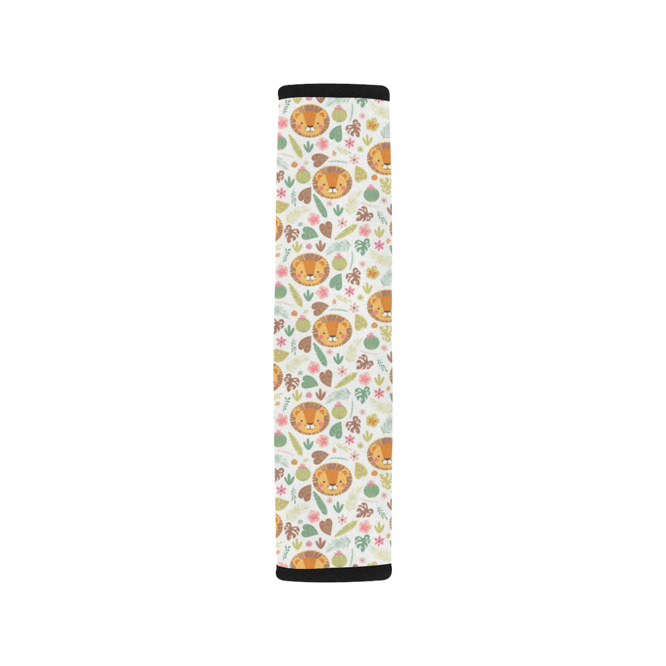 Lion Pattern Print Design 04 Car Seat Belt Cover
