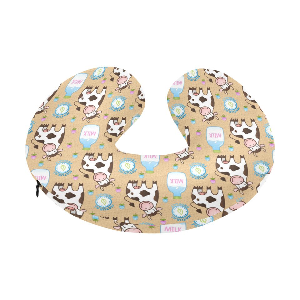 Cow bottle of milk pattern U-Shaped Travel Neck Pillow