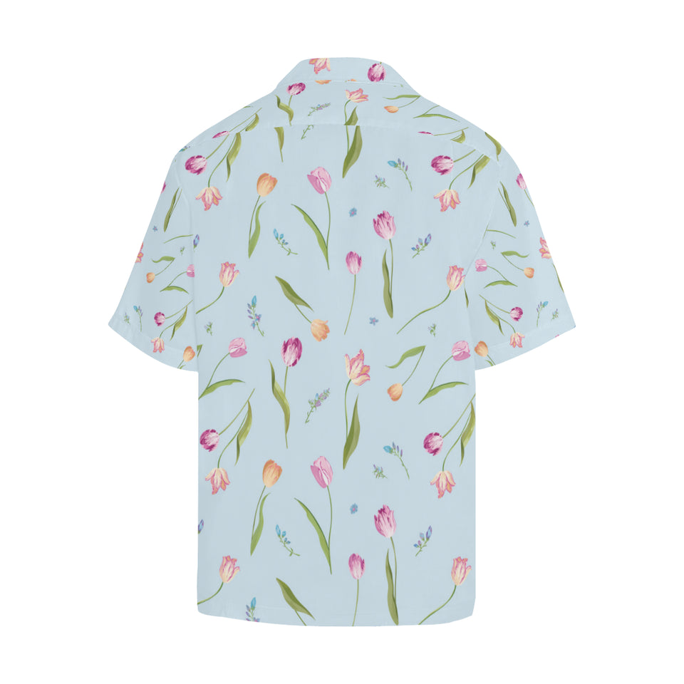 Watercolor Tulips pattern Men's All Over Print Hawaiian Shirt
