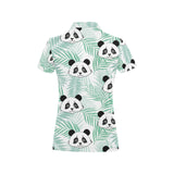 Panda pattern tropical leaves background Women's All Over Print Polo Shirt