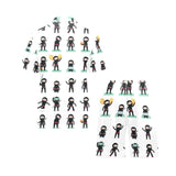 Cute ninja katana sword pattern Men's V-Neck Short Pajama Set