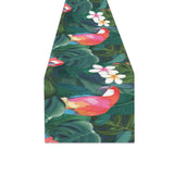 Parrot Palm tree leaves flower hibiscus pattern Table Runner