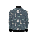 windmill tree pattern Kids' Boys' Girls' Bomber Jacket