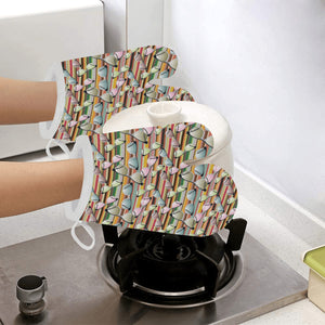 Sun Glasses Pattern Print Design 02 Heat Resistant Oven Mitts