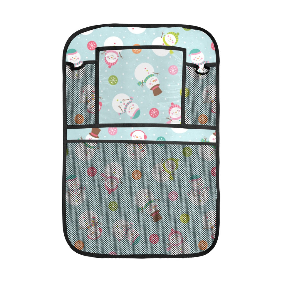 Cute snowman snowflake pattern Car Seat Back Organizer