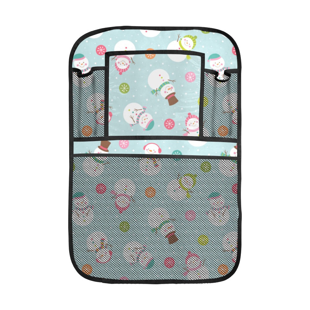 Cute snowman snowflake pattern Car Seat Back Organizer