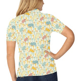 Hippopotamus Pattern Print Design 04 Women's All Over Print Polo Shirt