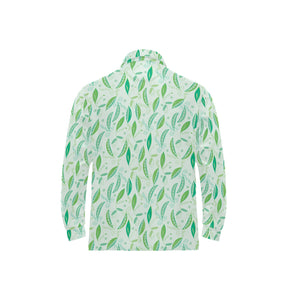 Green Peas Pattern Print Design 01 Men's Long Sleeve Polo Shirt