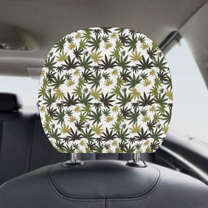 Canabis Marijuana Weed Pattern Print Design 05 Car Headrest Cover