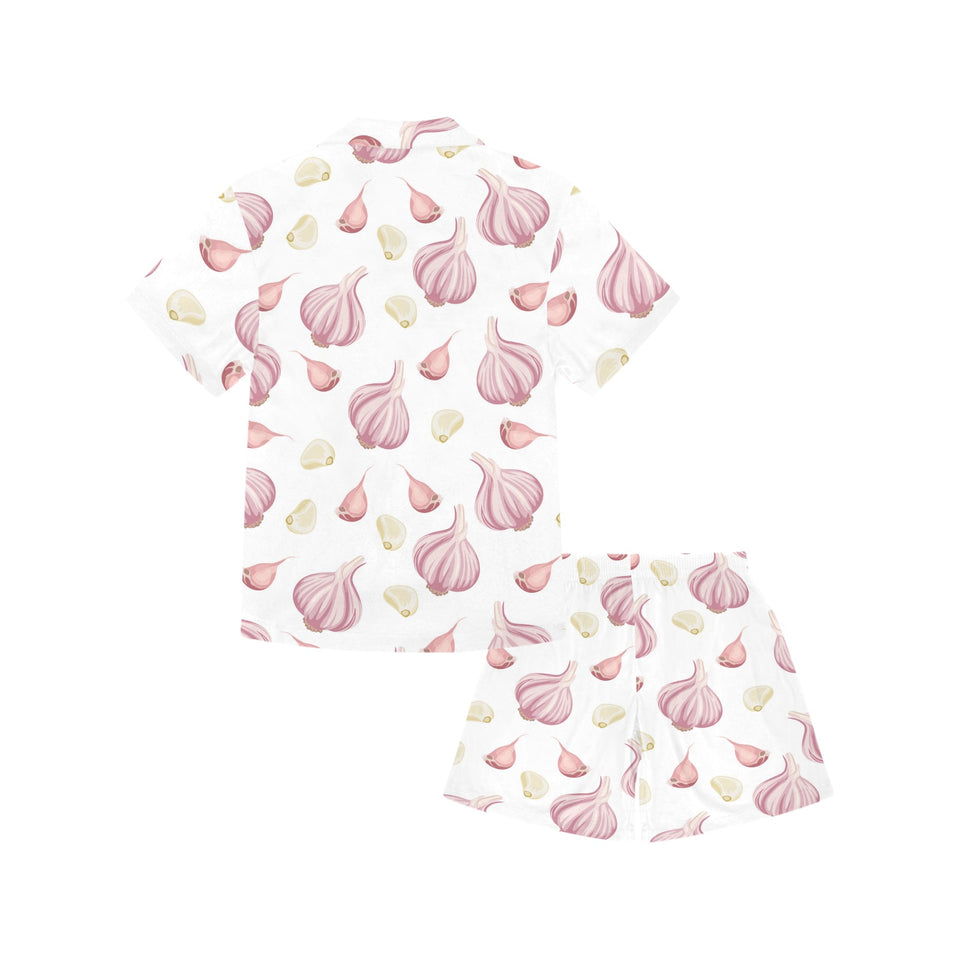 Garlic pattern Kids' Boys' Girls' V-Neck Short Pajama Set