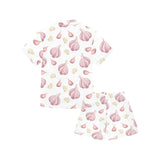 Garlic pattern Kids' Boys' Girls' V-Neck Short Pajama Set