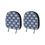 Elephant tribal design pattern Car Headrest Cover