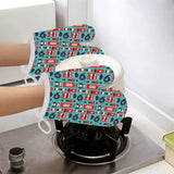 British Pattern Print Design 04 Heat Resistant Oven Mitts