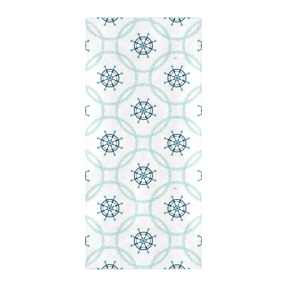 nautical steering wheel chain Beach Towel