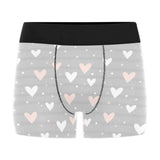 Heart pattern gray background Men's All Over Print Boxer Briefs Men's Underwear