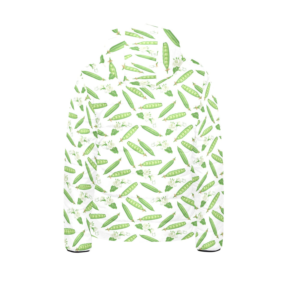 Green Peas Pattern Print Design 04 Kids' Boys' Girls' Padded Hooded Jacket