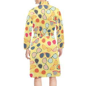 Sun Glasses Pattern Print Design 05 Men's Long Sleeve Belted Night Robe
