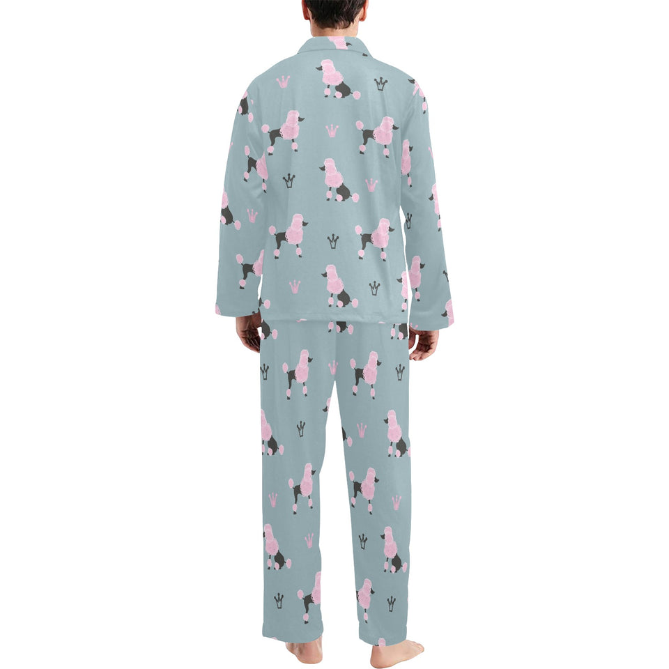 poodle dog pattern Men's Long Pajama Set