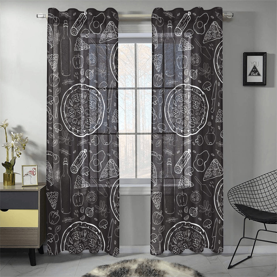 Pizza pattern Gauze Curtain
