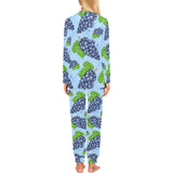 Watercolor grape pattern Women's All Over Print Pajama Set