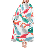 Watercolor bowling pattern Blanket Robe with Sleeves
