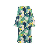 Toucan tropical leaves design pattern Blanket Robe with Sleeves