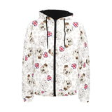 English Bulldog Pattern Print Design 01 Men's Padded Hooded Jacket